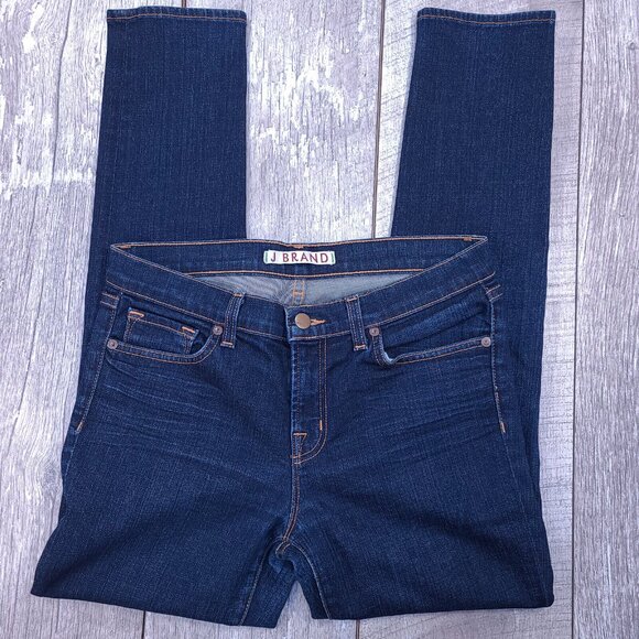 J Brand Womens The Skinny Jeans Size 29 Dark Blue Indigo Denim Stretch Pants - Picture 2 of 9